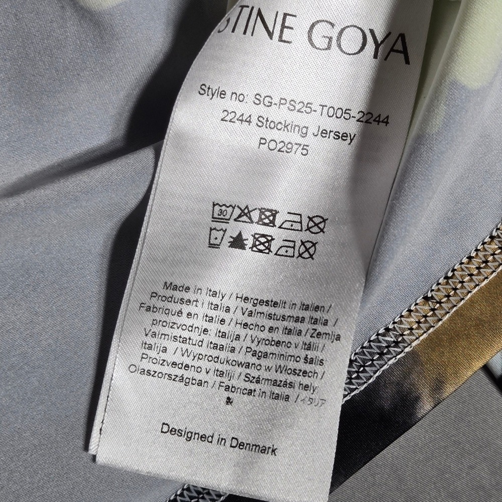 Stine Goya Estelle Stocking Jersey M/L Watercolor Bloom Turtleneck Top Black - Picture 8 of 9